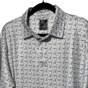 FX Fusion Cocktail Print‎ Golf Polo Shirt Size Medium EUC